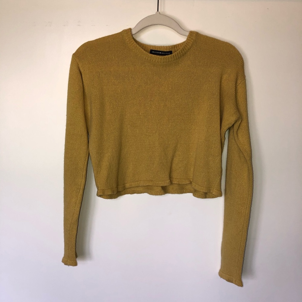 Cropped mustard brandy sweatshirt